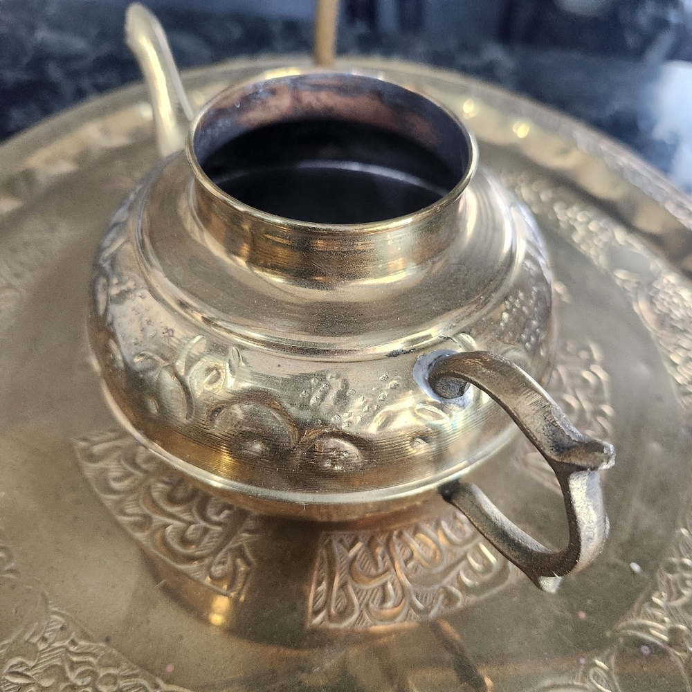 vintage brass Turkish tea Set - Picture 8 of 9